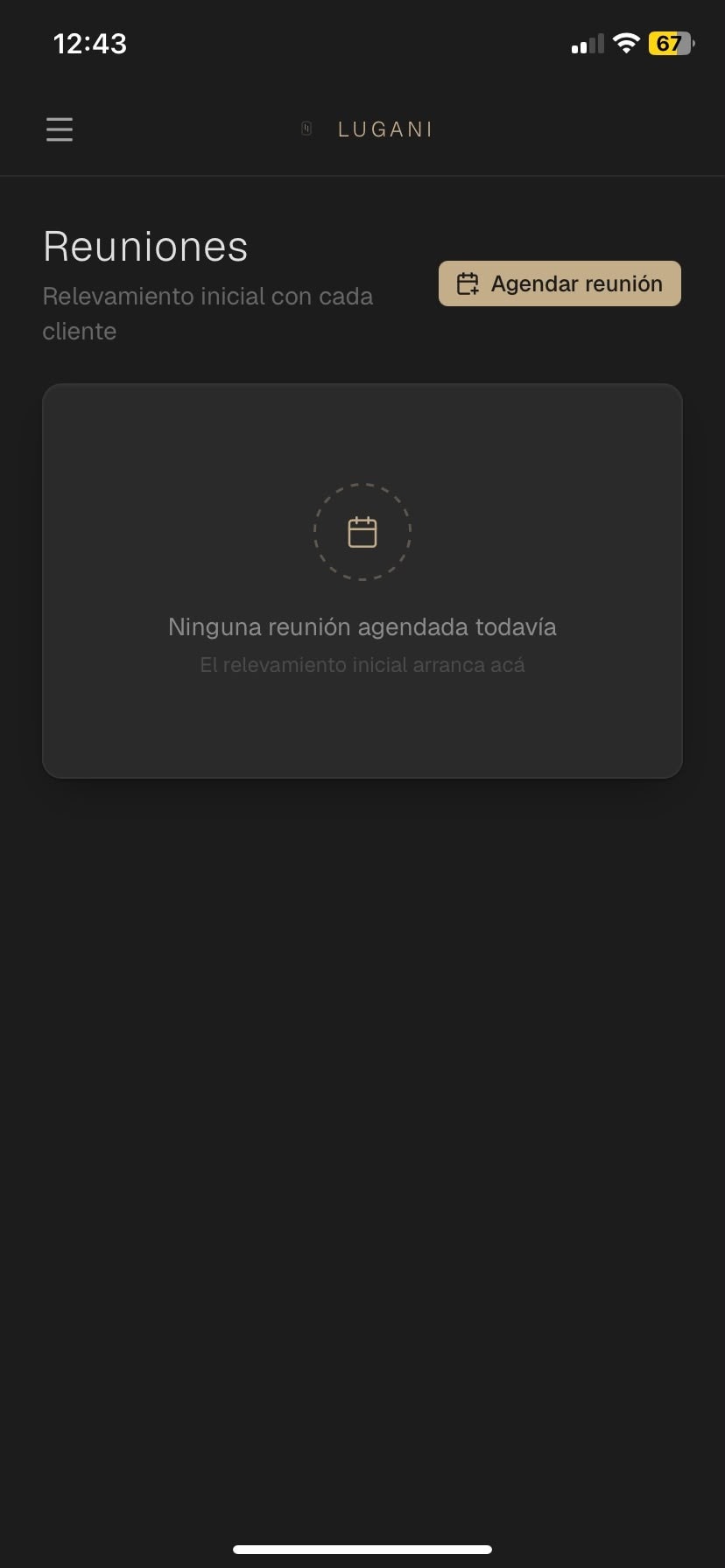 Agenda de relevamiento inicial con cada cliente.